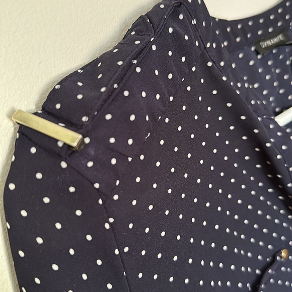 Dynamite Dark Blue with Polka Dot Blouse - Picture 3 of 9